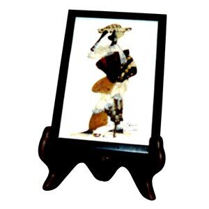 Handcrafted African Butterfly Mosaic Art Framed Woman Figure Signed Sam Dube Vtg